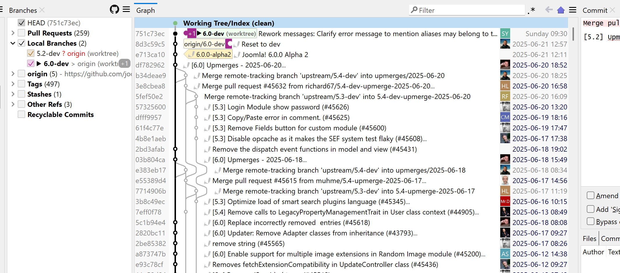 SmartGit desktop interface screenshot