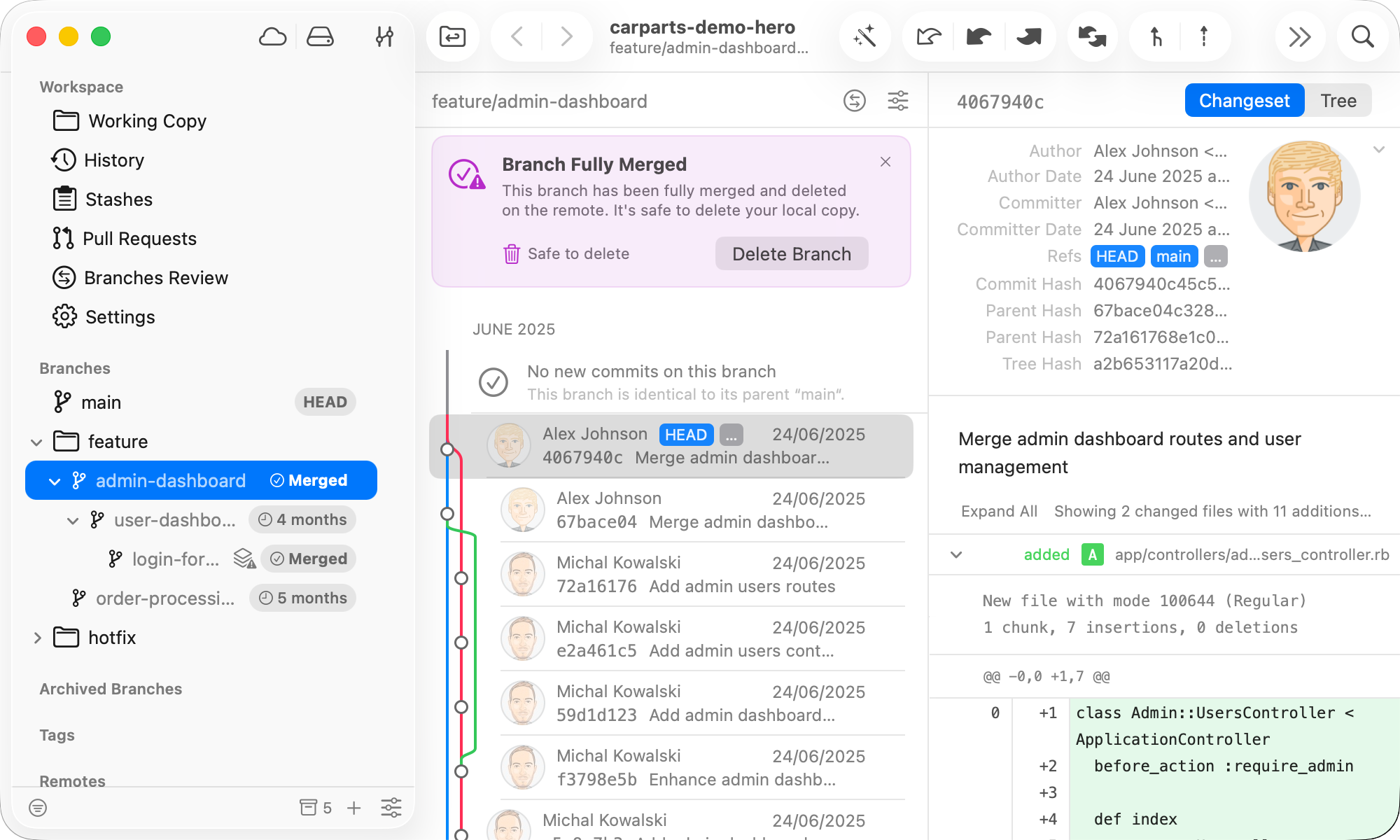 Tower desktop Git client screenshot
