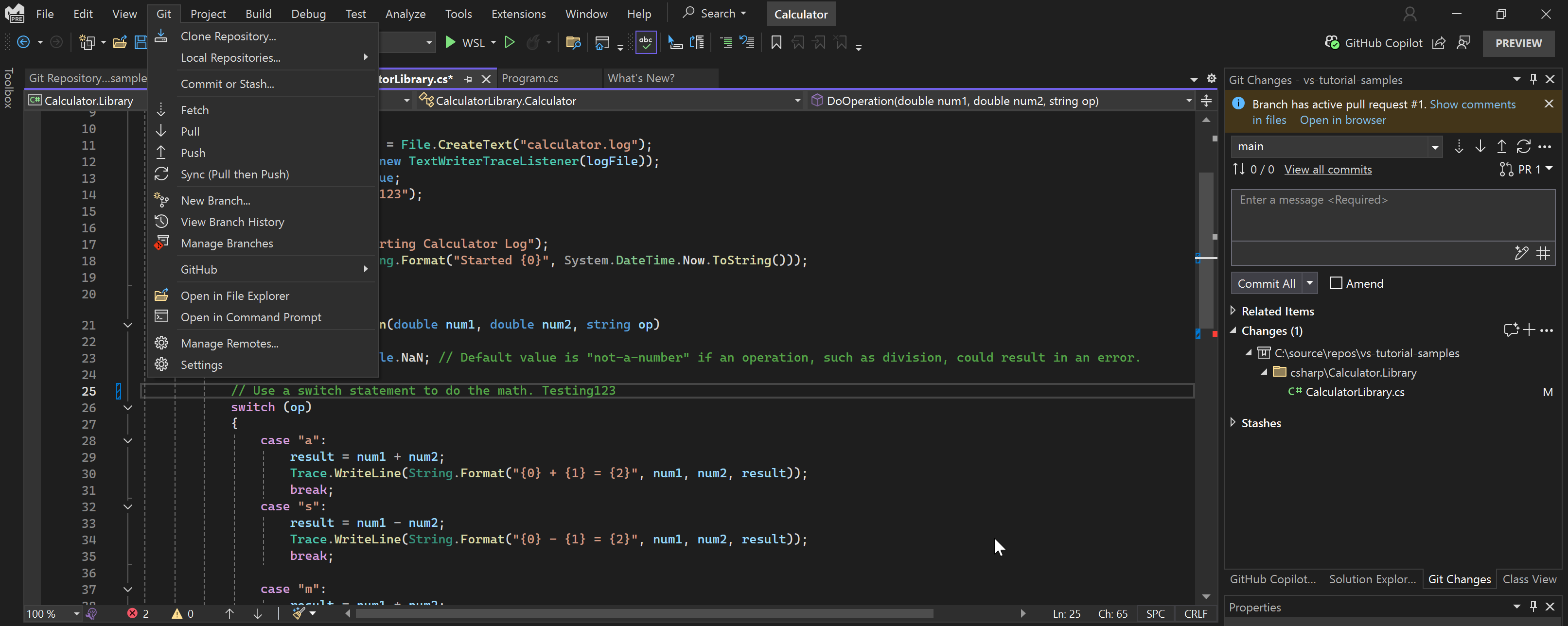Visual Studio IDE screenshot